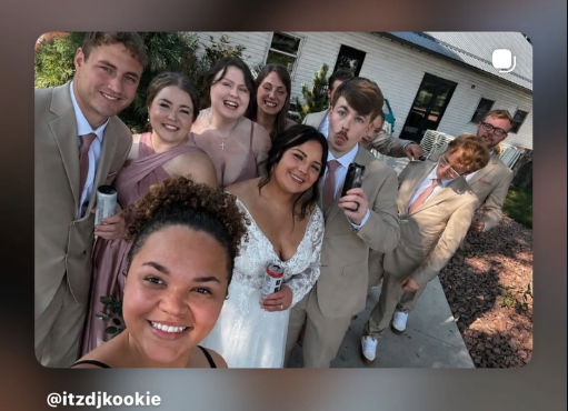 DJ Cookie at a wedding with the wedding party