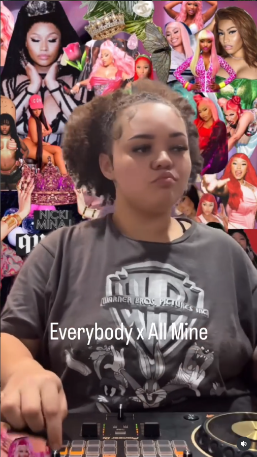 DJ Cookie with Nicki Minaj backdrop