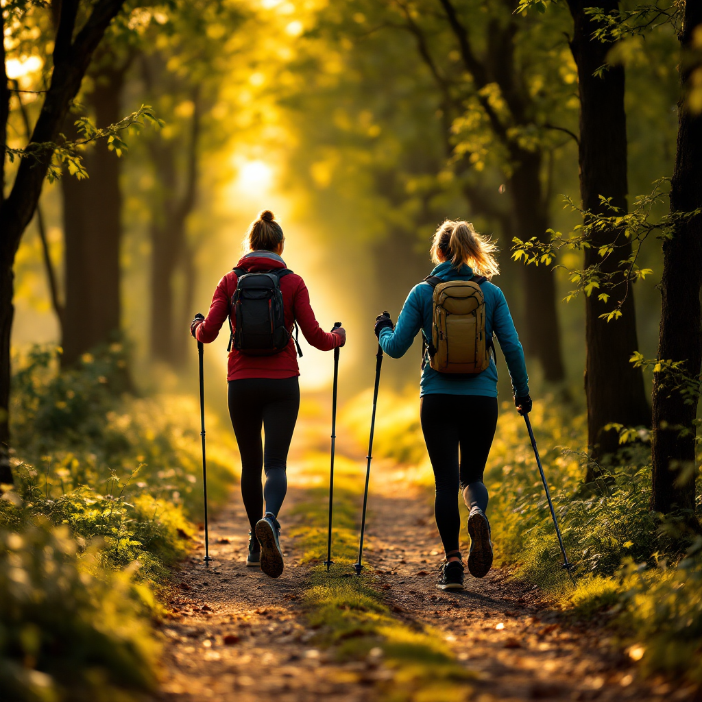Pole walker easily moving along a path