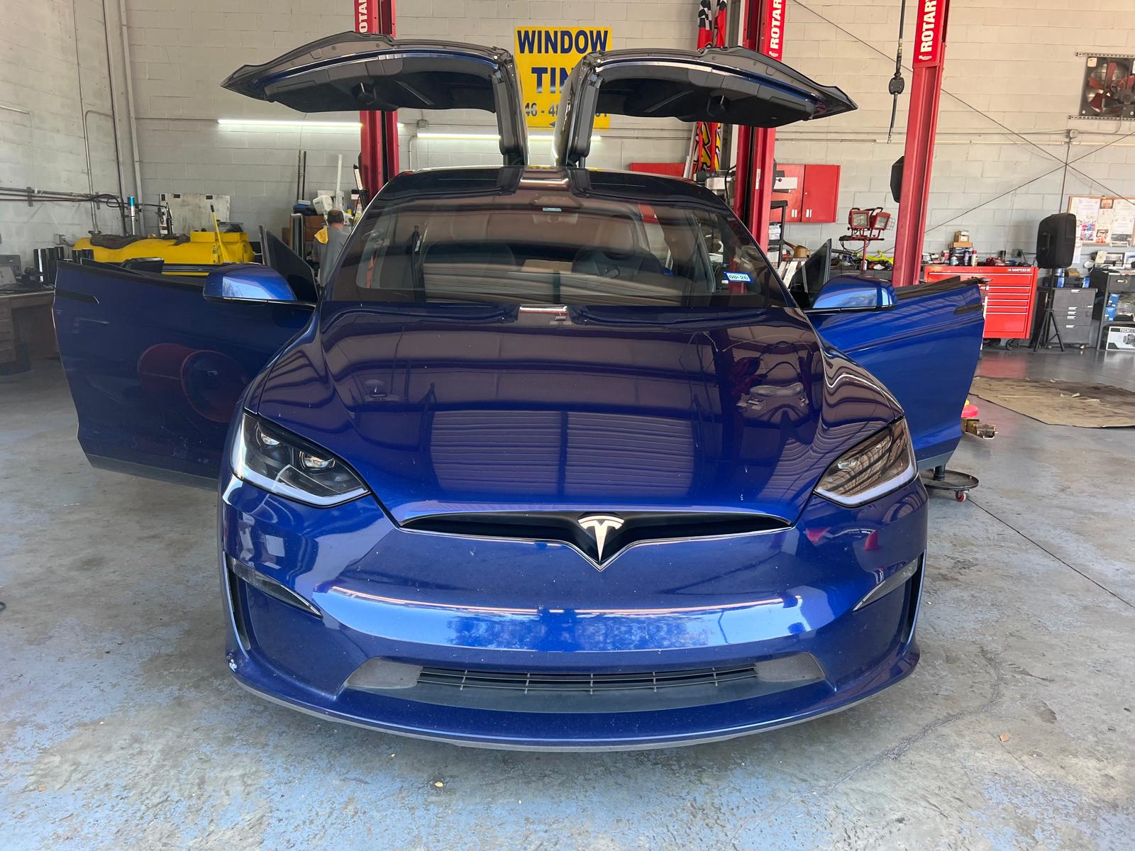 Tesla with professional window tint