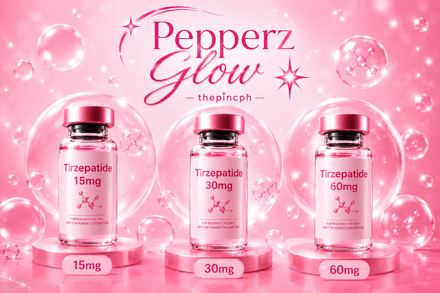 PepperzGlow Tirzepatide Collection - 15mg, 30mg, 60mg