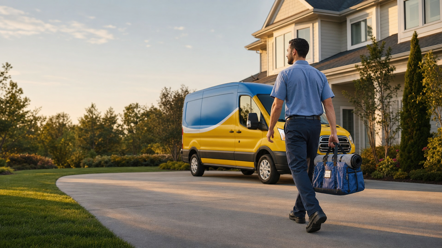 Mr. Electric technician arriving for a service call