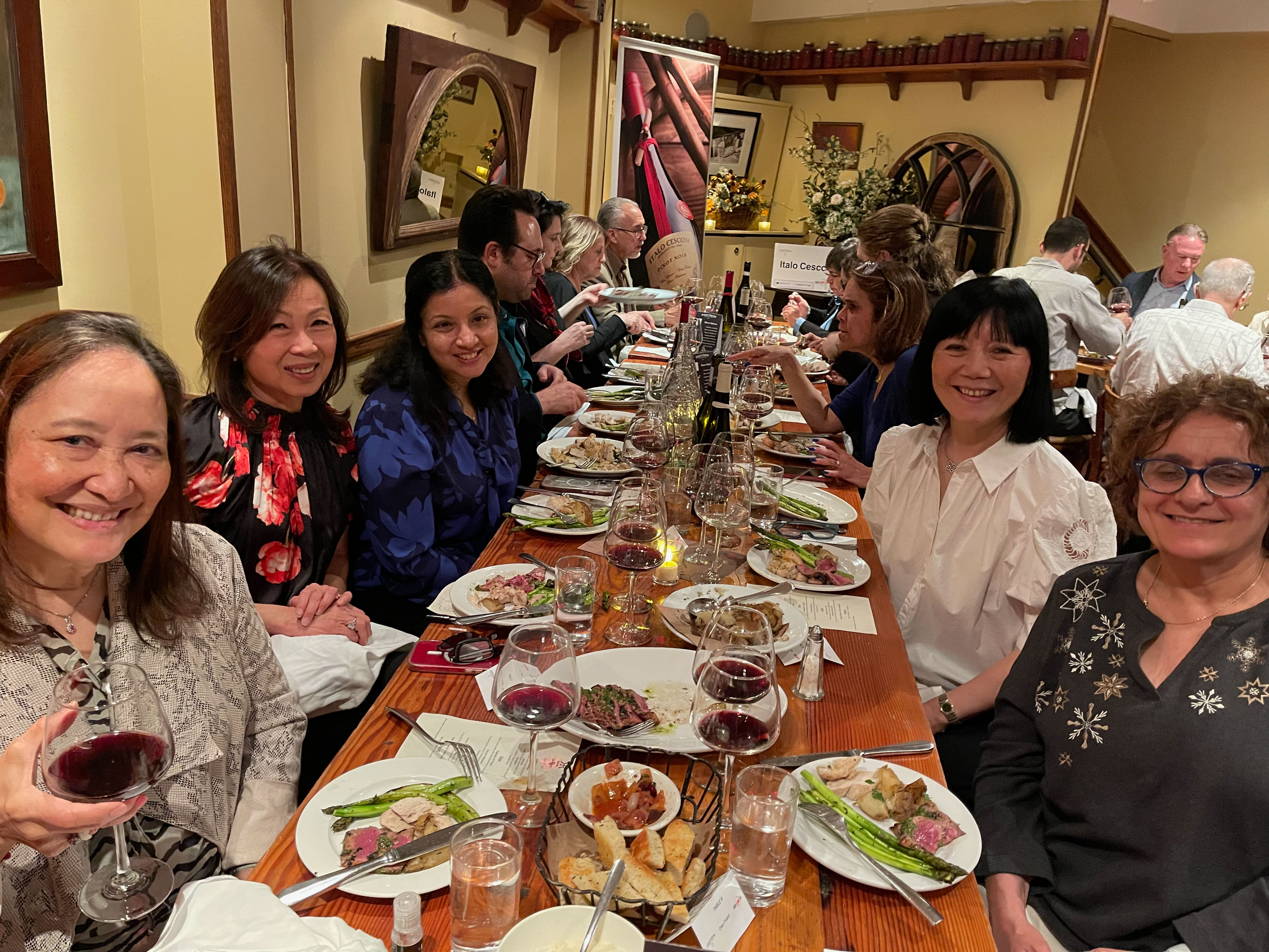 Ladies enjoying dinner together