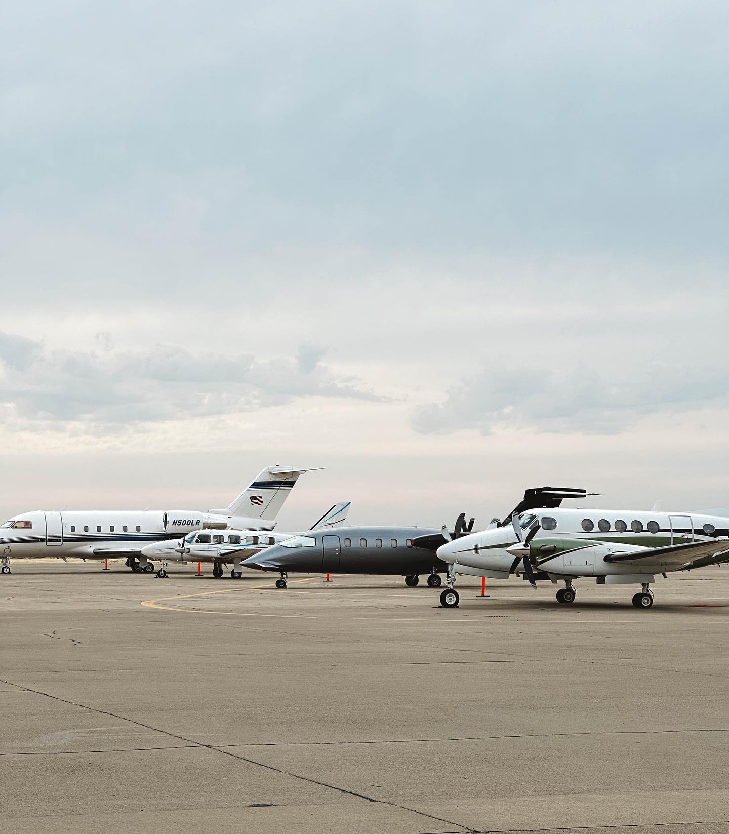 Private aircraft at an airport