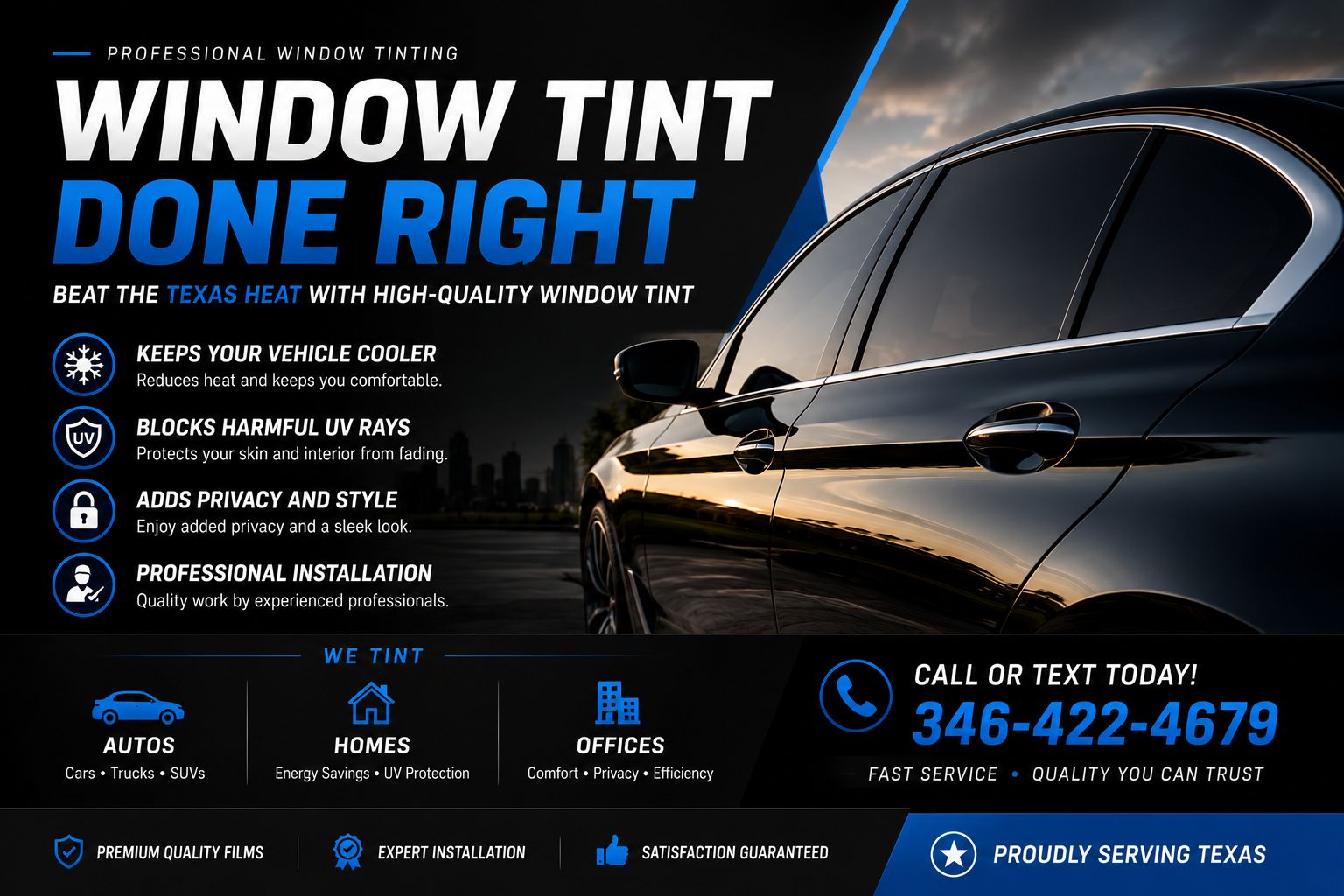 Professional window tinting installation