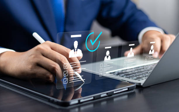Professional using collaboration tools