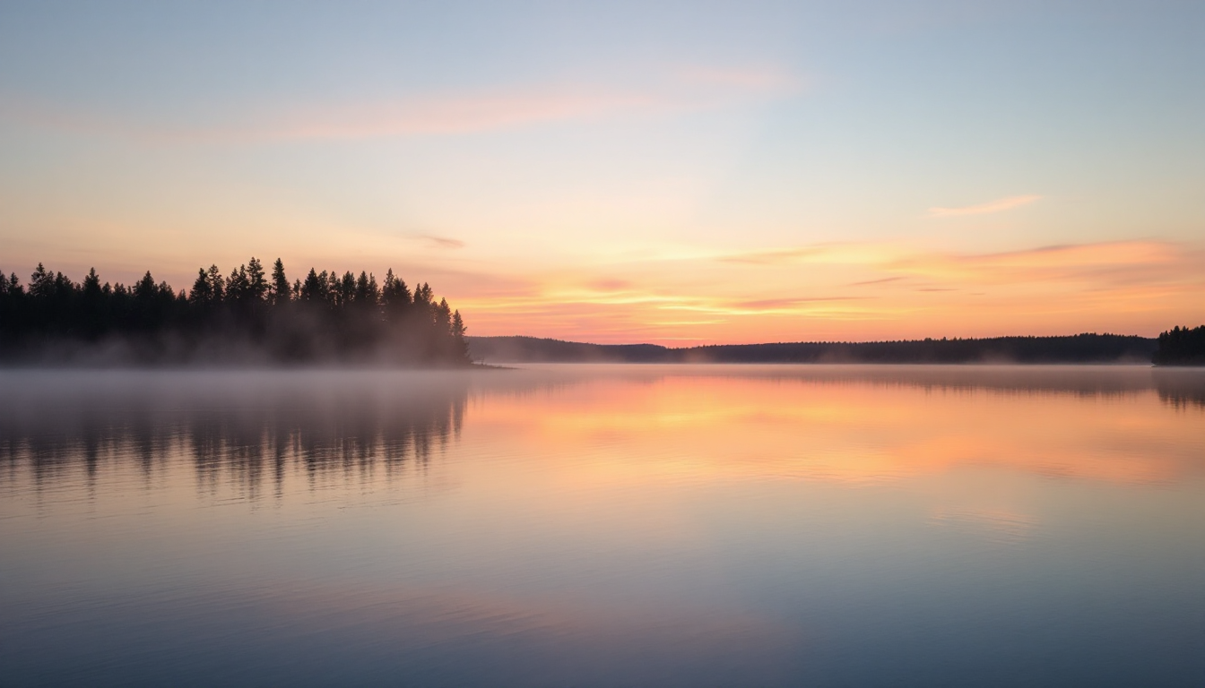 Sunrise over the lake
