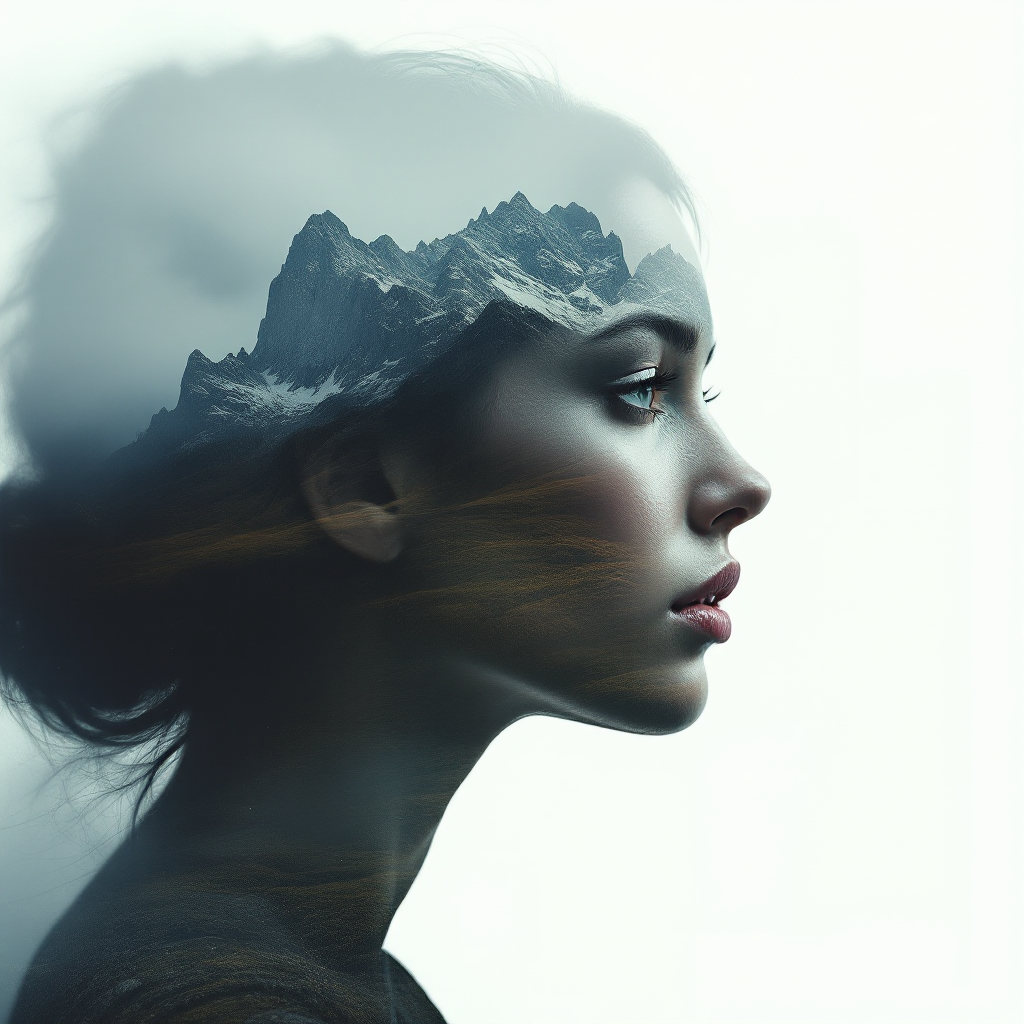 Double exposure portrait