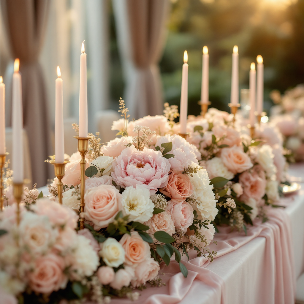 Peachy Pink floral collection tablescape