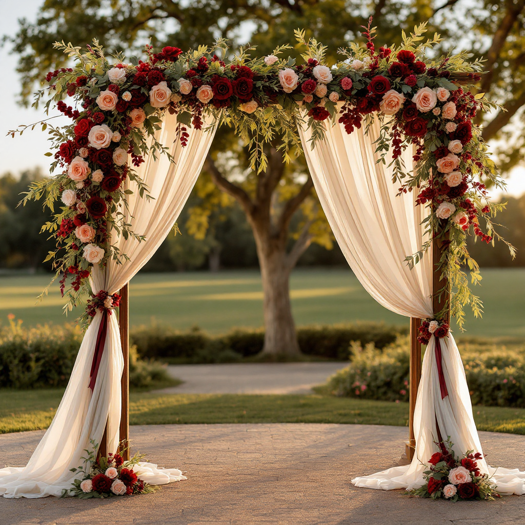 Moody floral ceremony arch