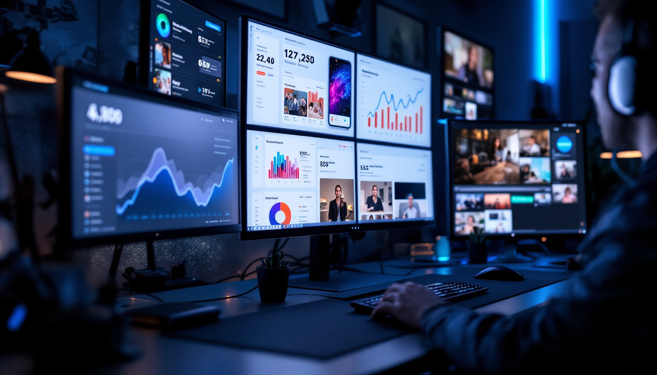 Clipr Agency workspace with content distribution analytics and video clipping services dashboard
