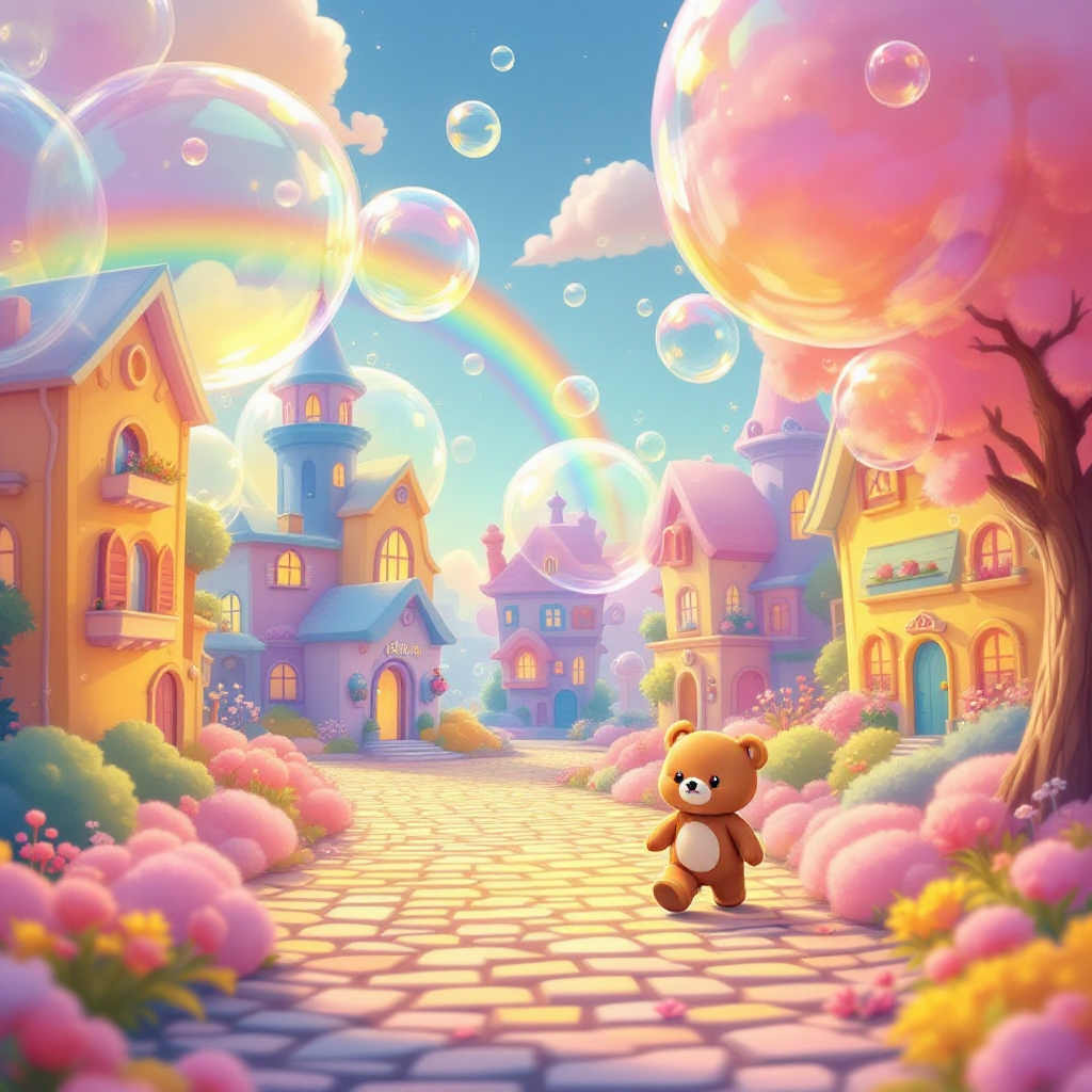 Benny exploring the bubble town