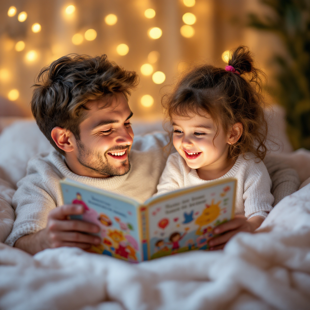 Parent and child reading together