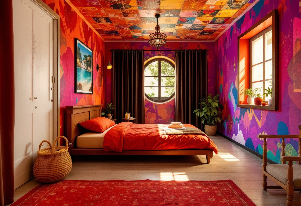 Peaceful single room with warm lighting and traditional decor for pilgrims