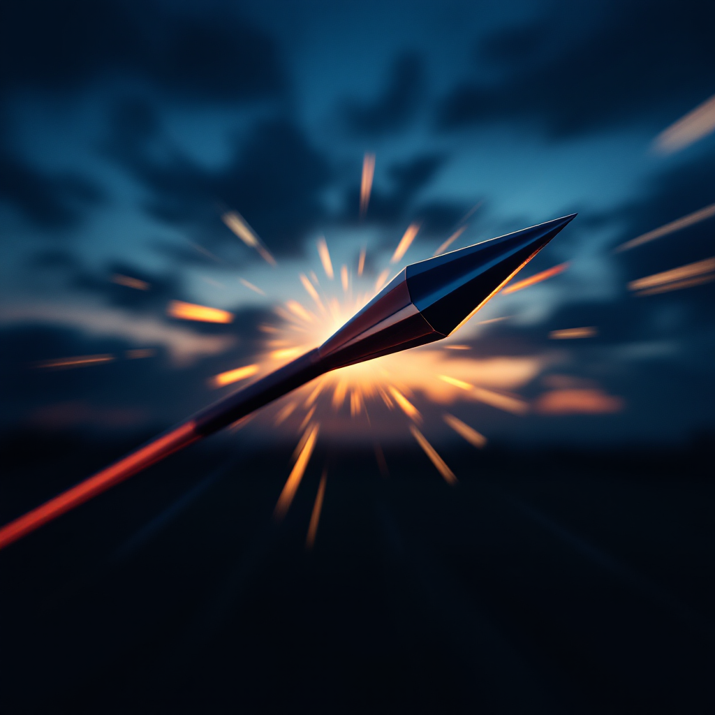 Javelin in flight