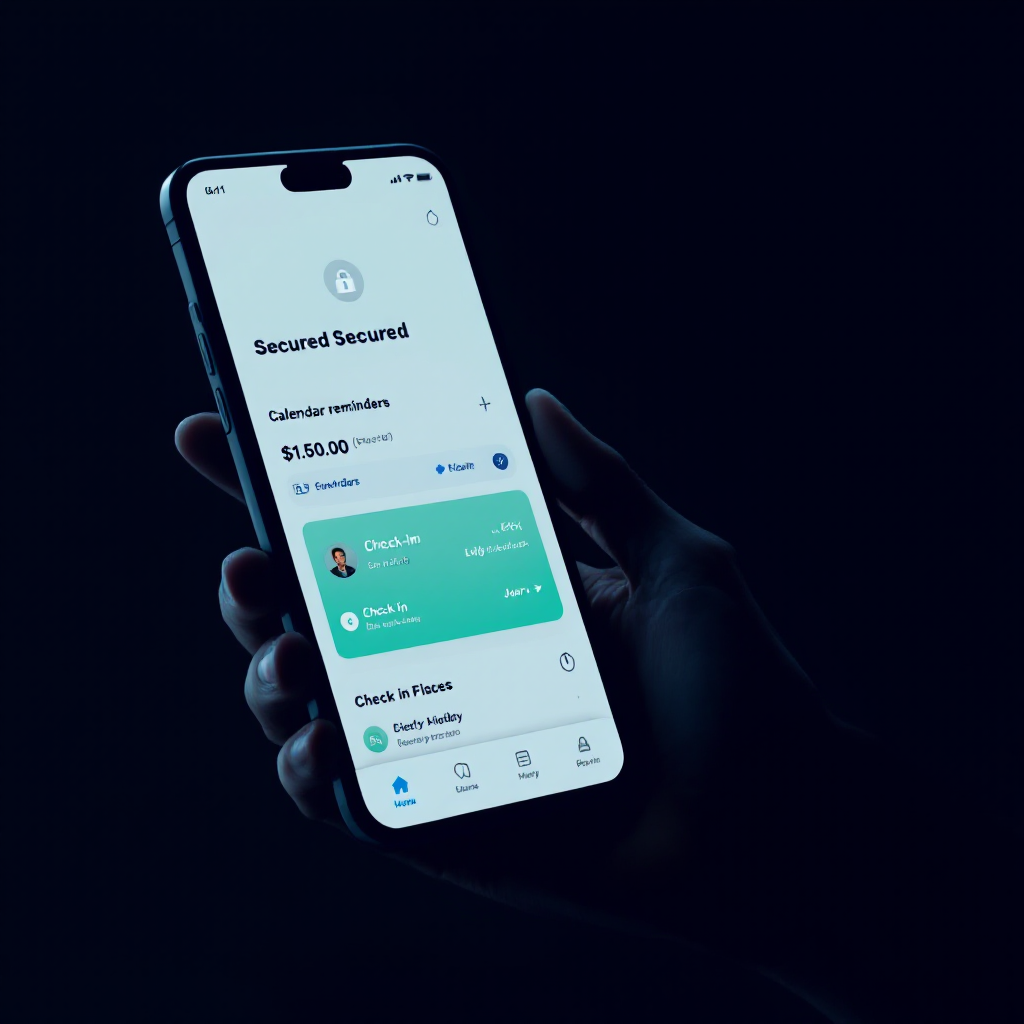 TRACKphone secured smartphone showing structured engagement interface