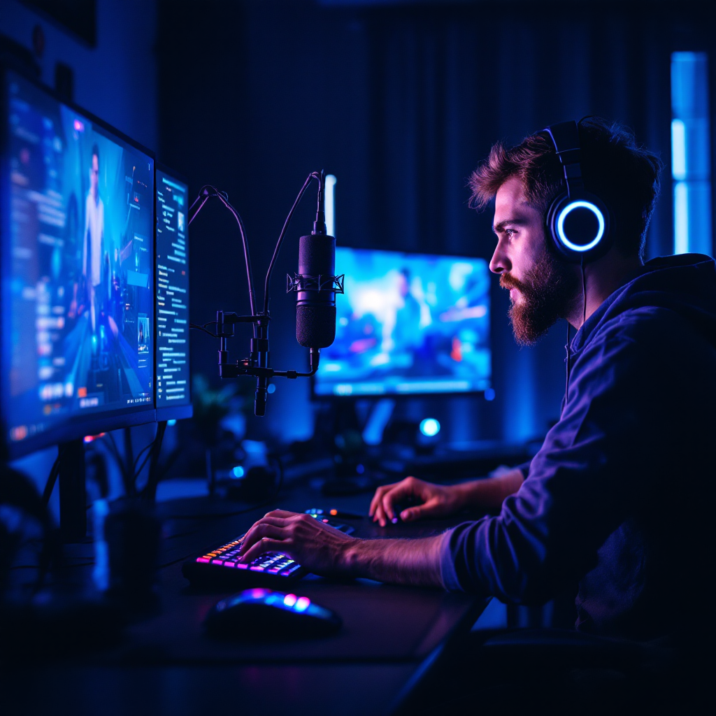 Creator at streaming setup