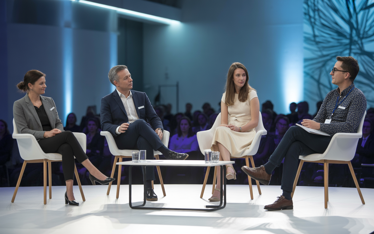 Expert panelists engaged in a lively discussion on stage