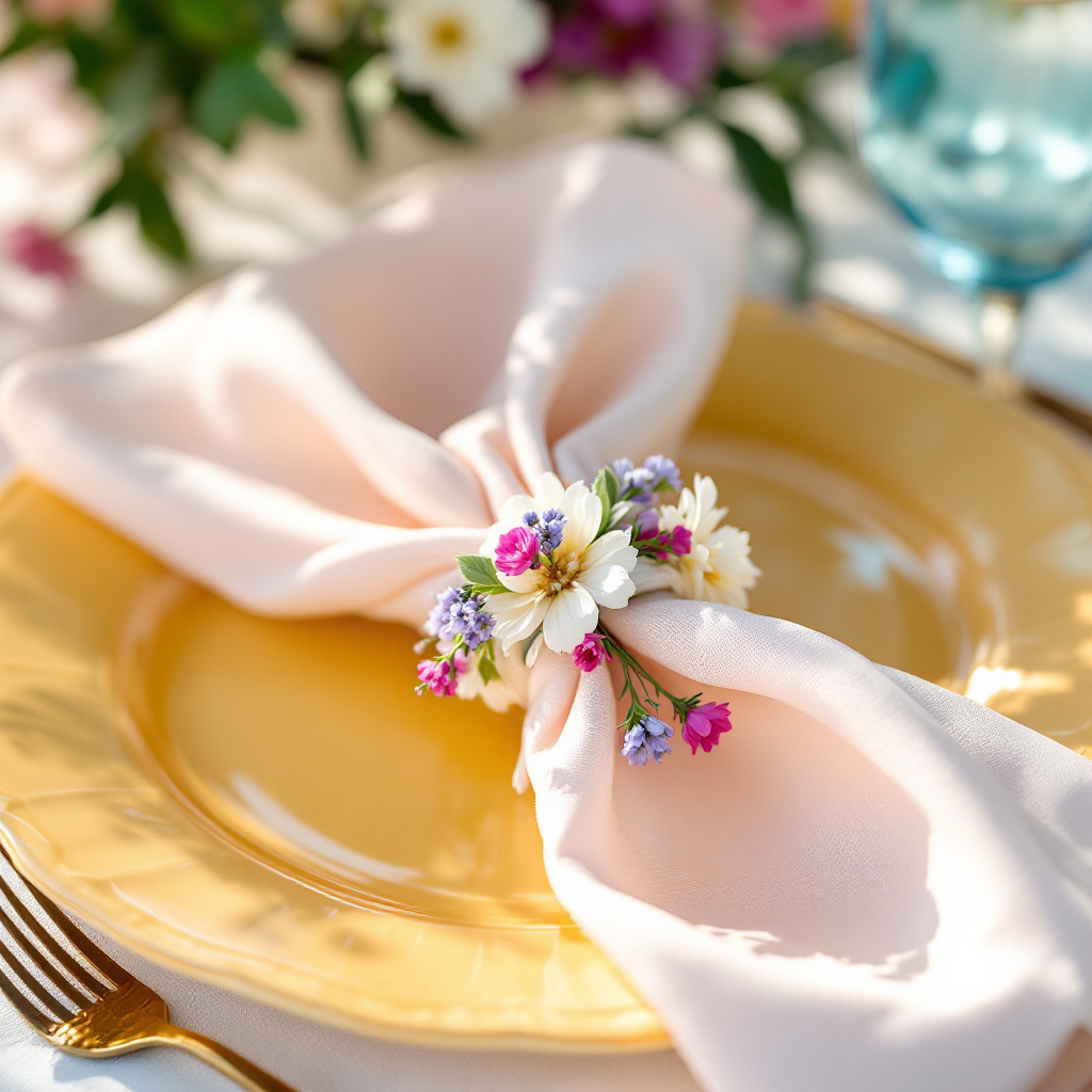 Pastel place setting detail