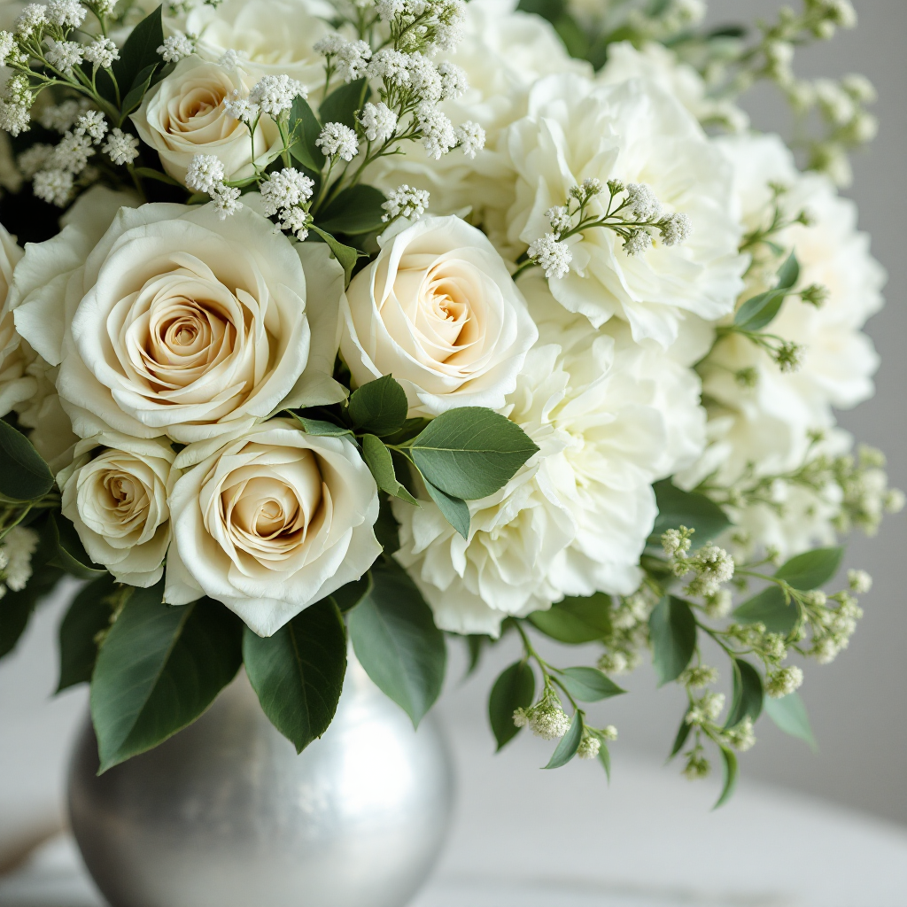 Ivory and matcha floral arrangement