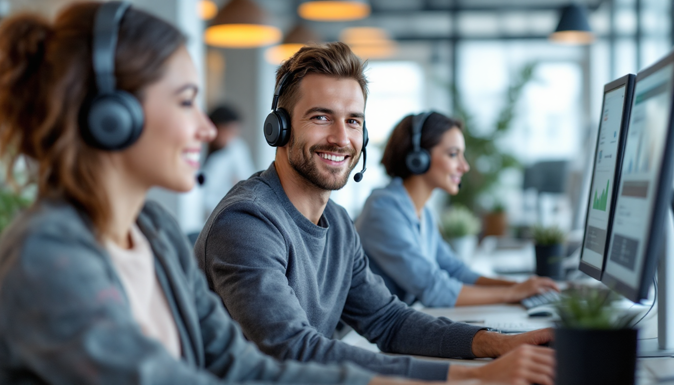 E-commerce customer support team at work