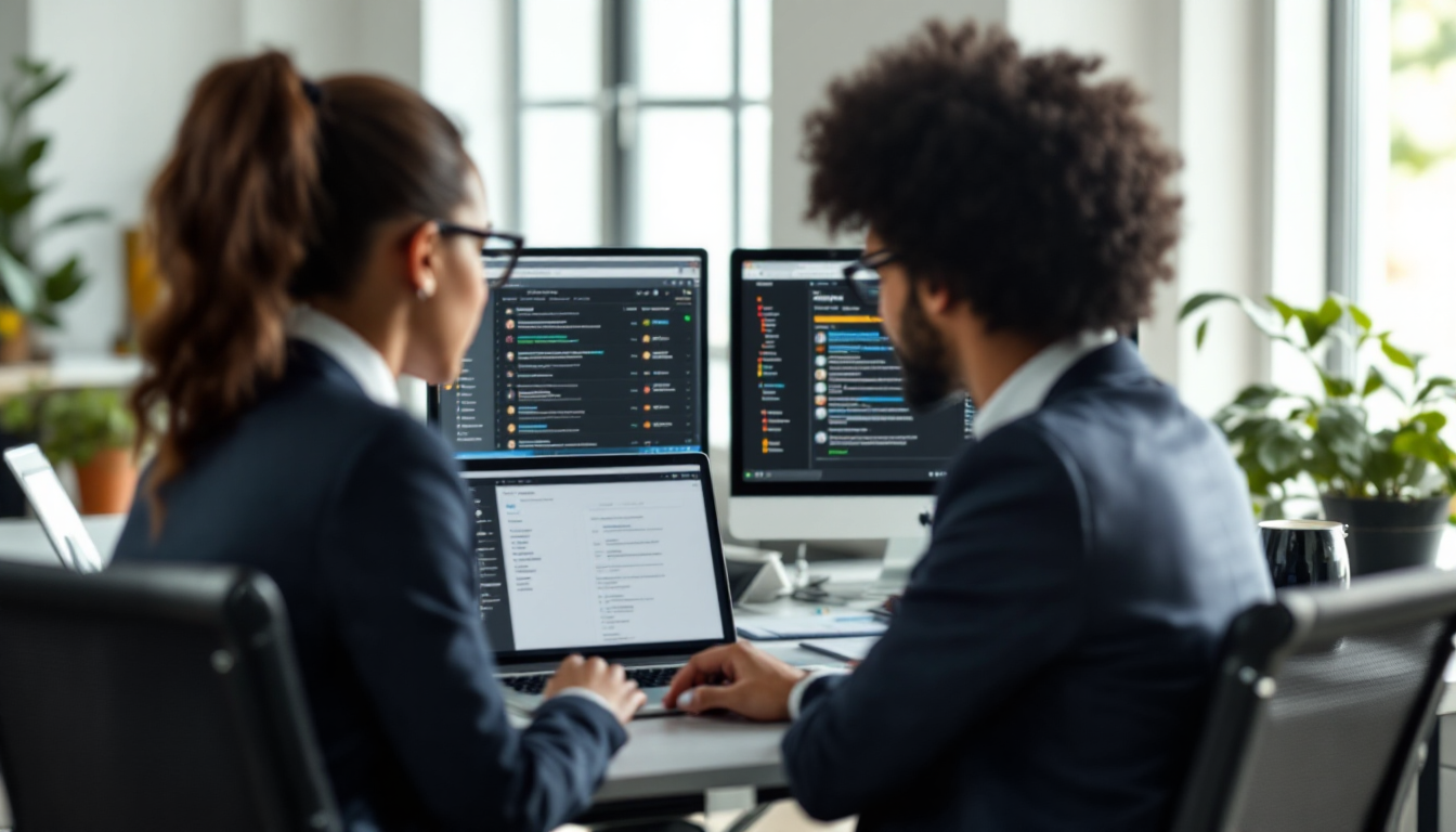 Recruitment firm professionals reviewing candidate profiles