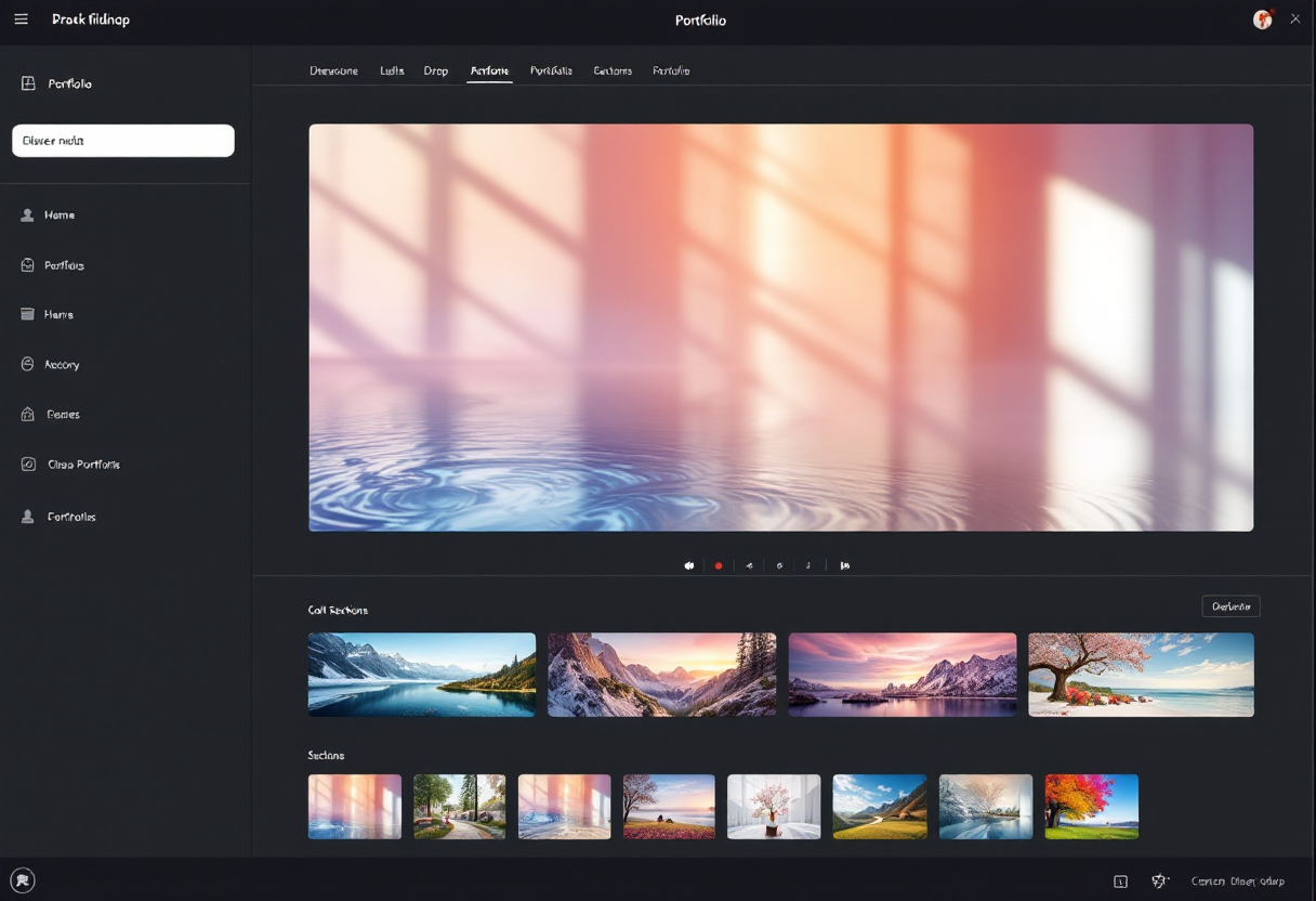 Drag-and-drop portfolio editor with sections being customized visually
