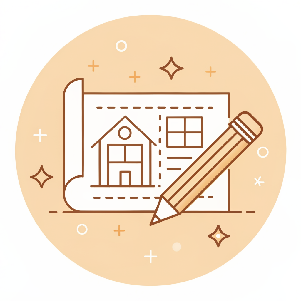 Blueprint icon representing a custom design plan