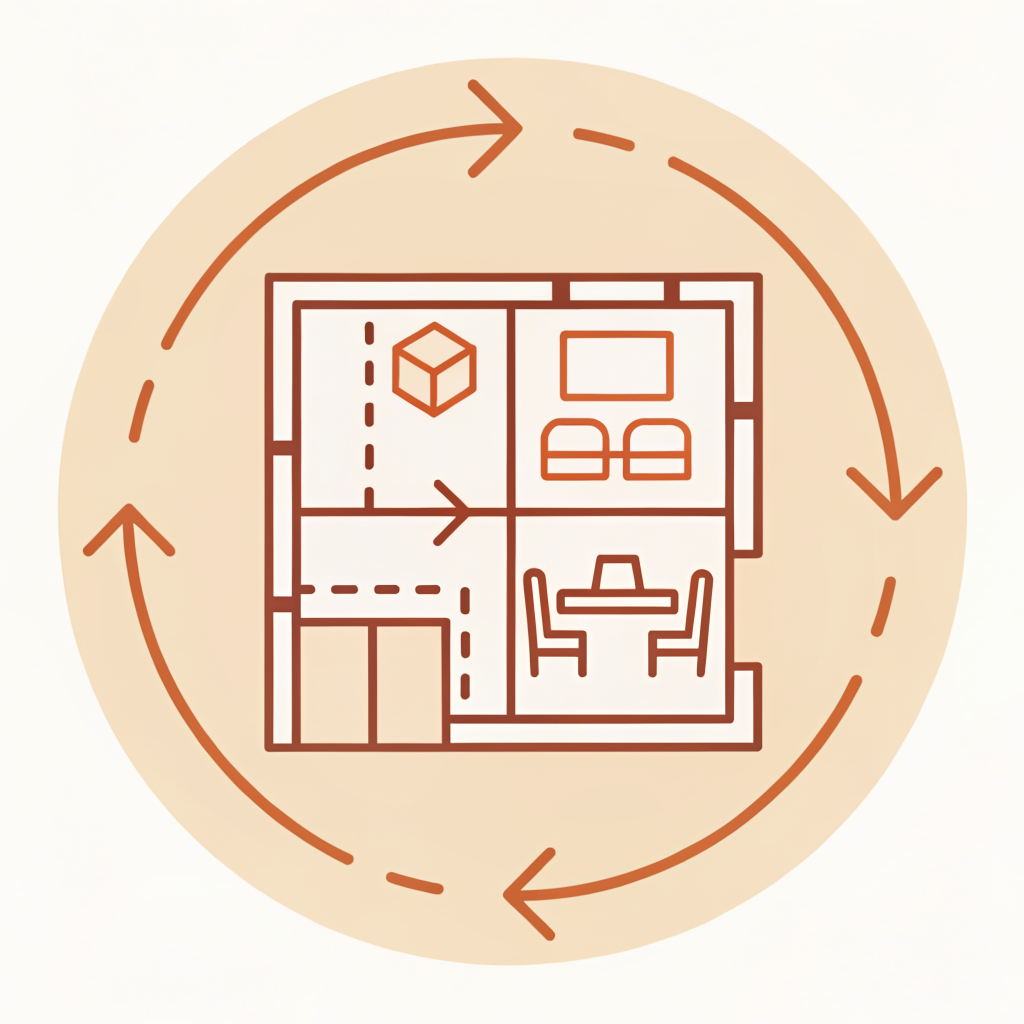 End-to-end interior design service icon