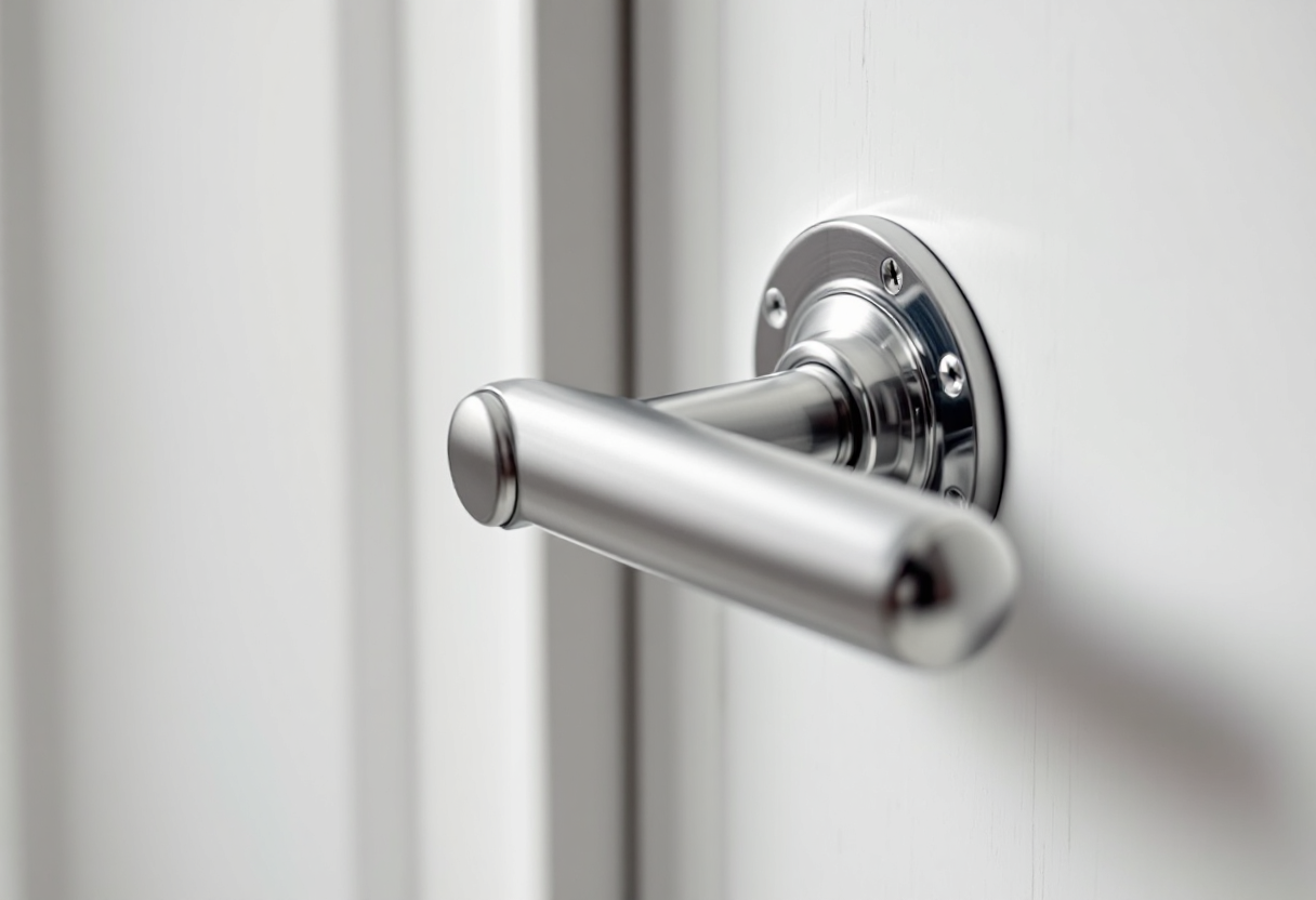 Complete mortise door handle set with integrated lock mechanism