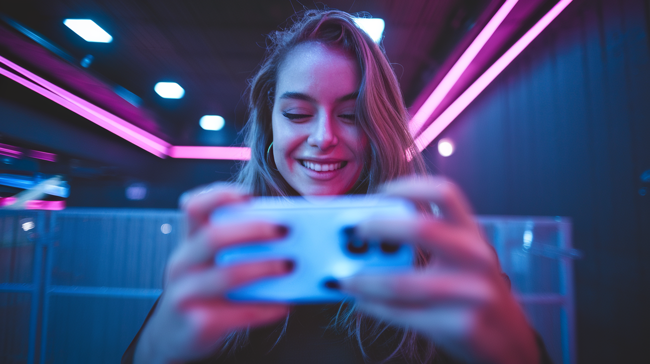 Criador de conteúdo HubStor com smartphone