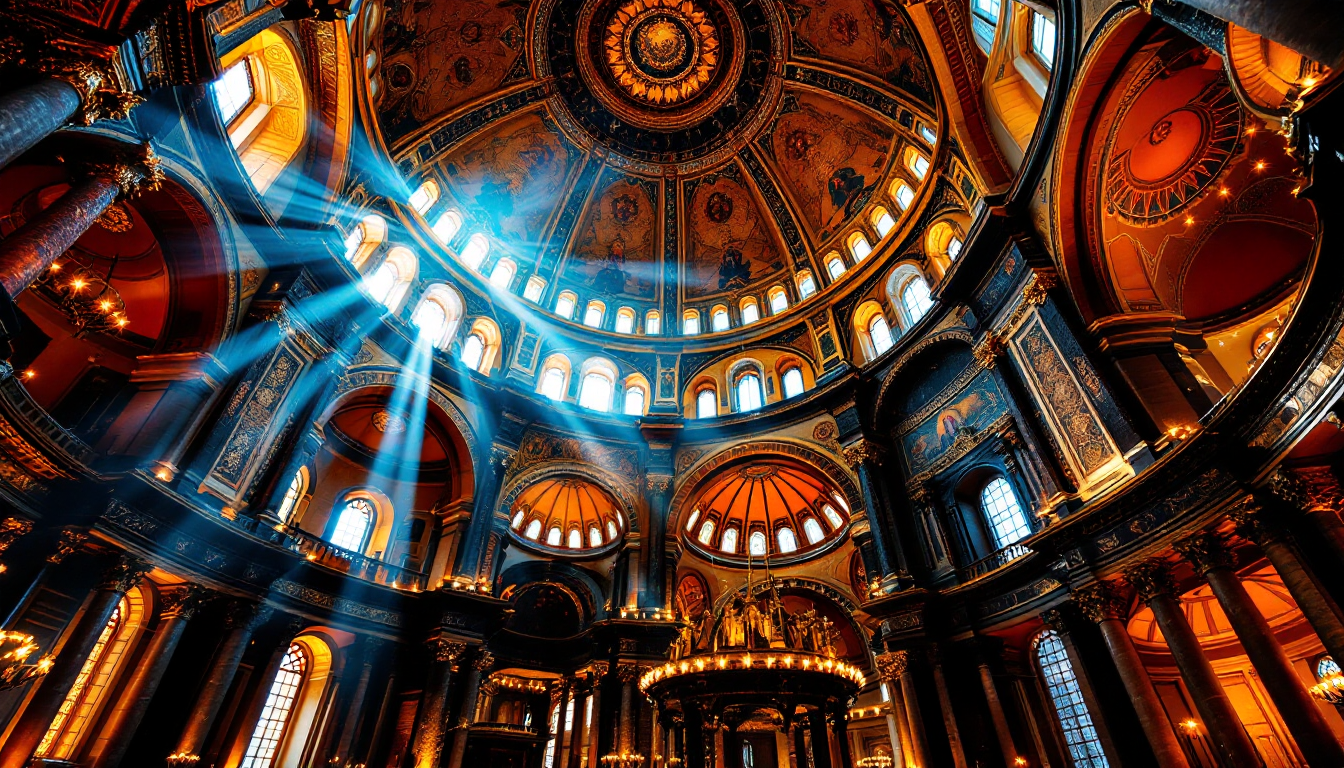 Istanbul sacred architecture at golden hour