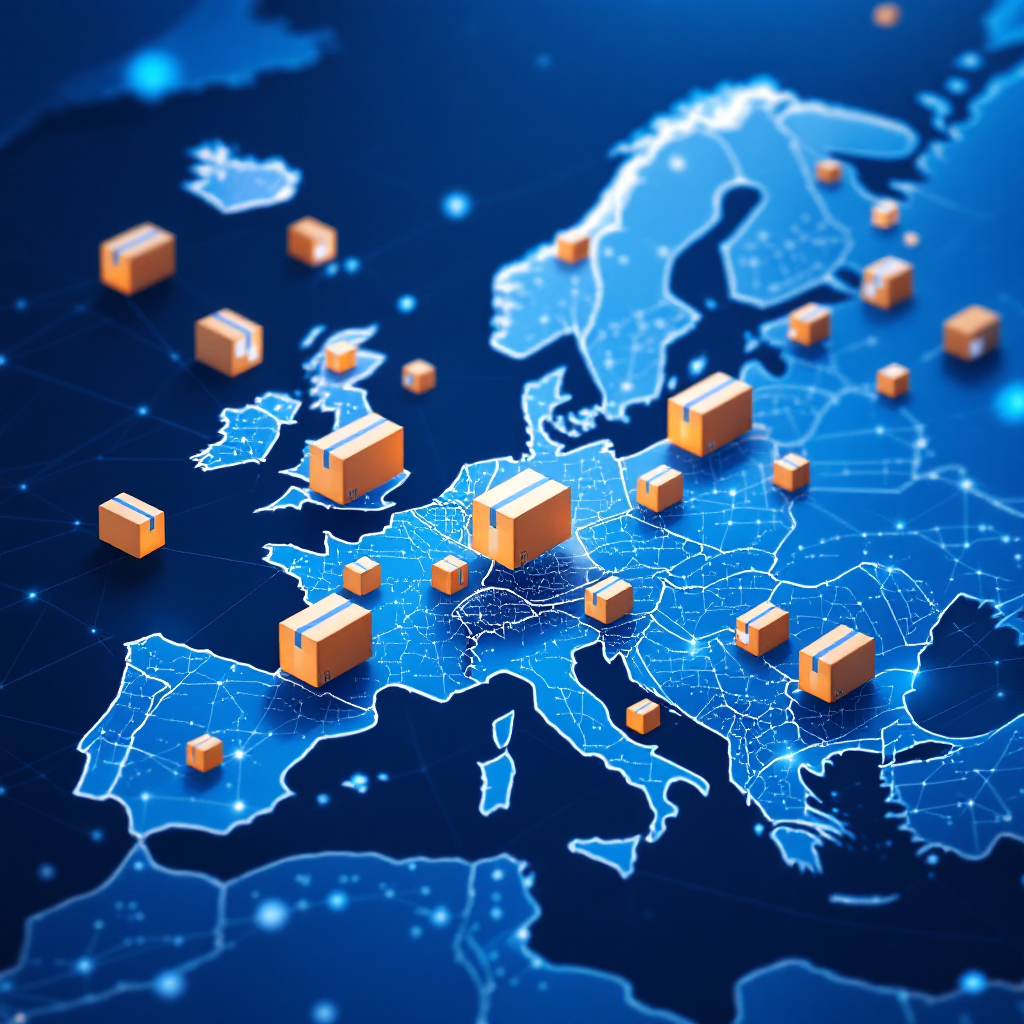 Internationale e-commerce verzending door Europa