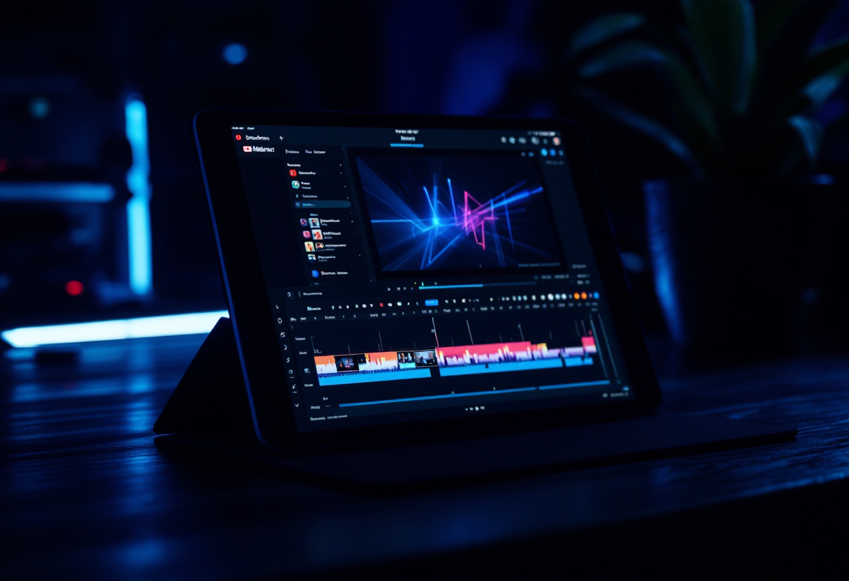 Preview of YouTube Shorts video templates with dynamic blue neon styling