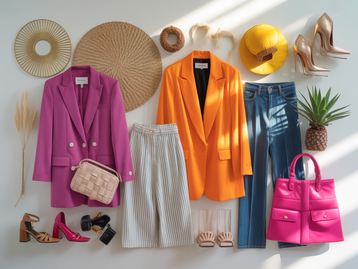 Curated latest fashion trends displayed on a stylish mood board