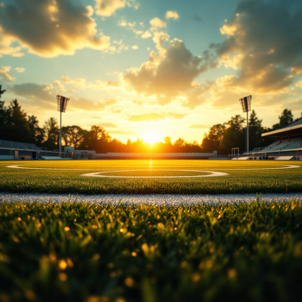 Javelin field at golden hour