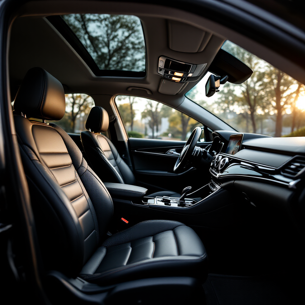 Clean car interior after professional detailing