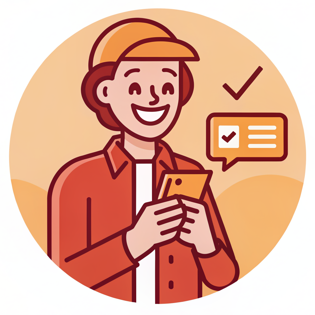 Person receiving payment notification on their phone