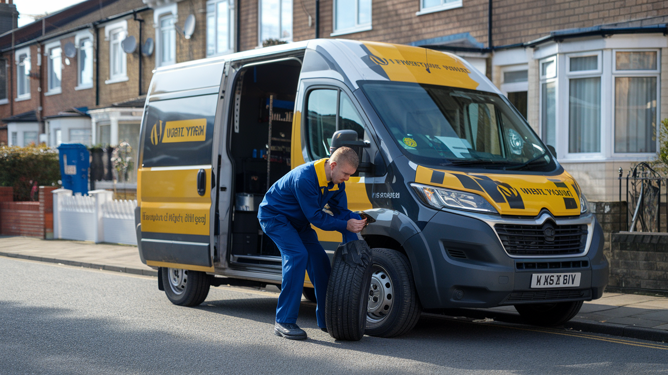 Mobile tyre fitting van in Leeds
