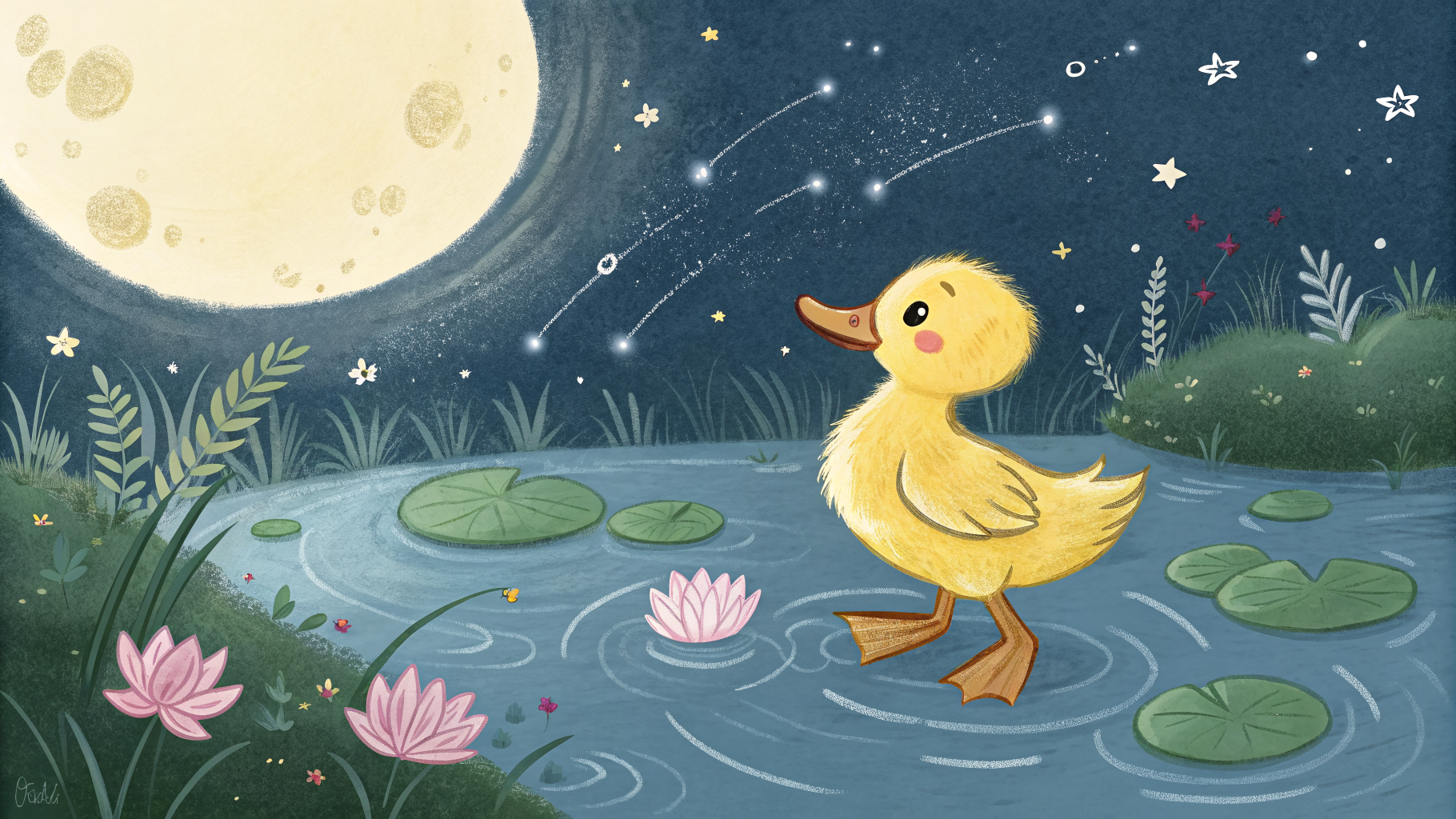 Illustration of Daisy dancing under moonlight