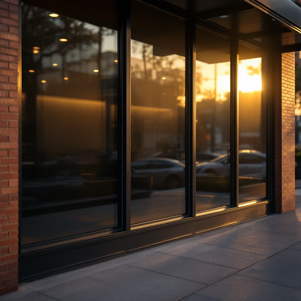Retail storefront with commercial window tinting