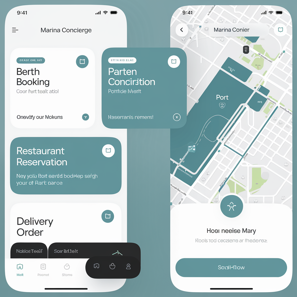 Marina Hub app interface