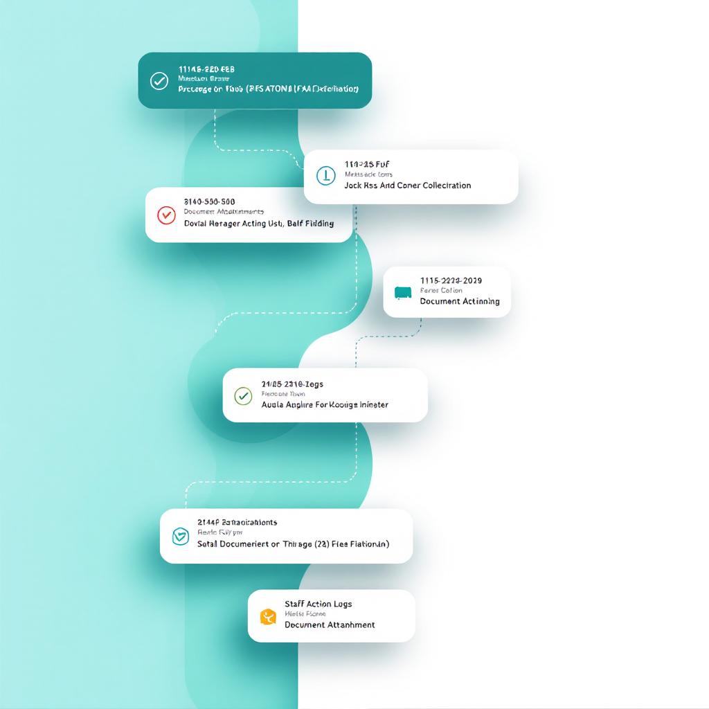 Clean documentation record showing timestamped staff actions and proof of contact
