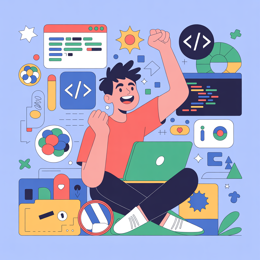 Aspiring developer celebrating success after completing full-stack bootcamp