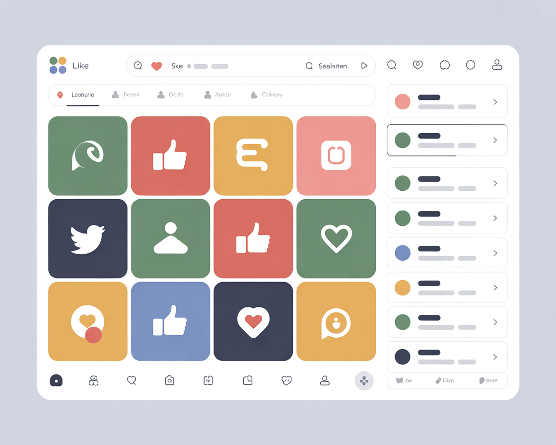 Social media dashboard with user feed, profile cards, and real-time notification panel