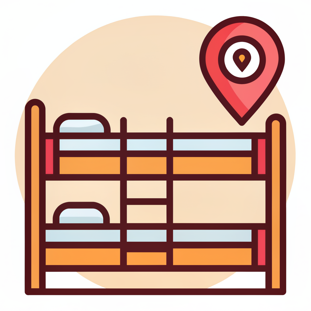 Hostel icon representing budget-friendly hostel stays
