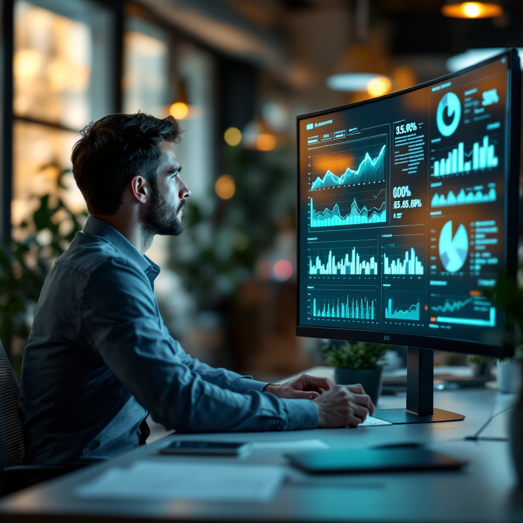 Supervisor reviewing activity reports and proof-of-contact data on screen