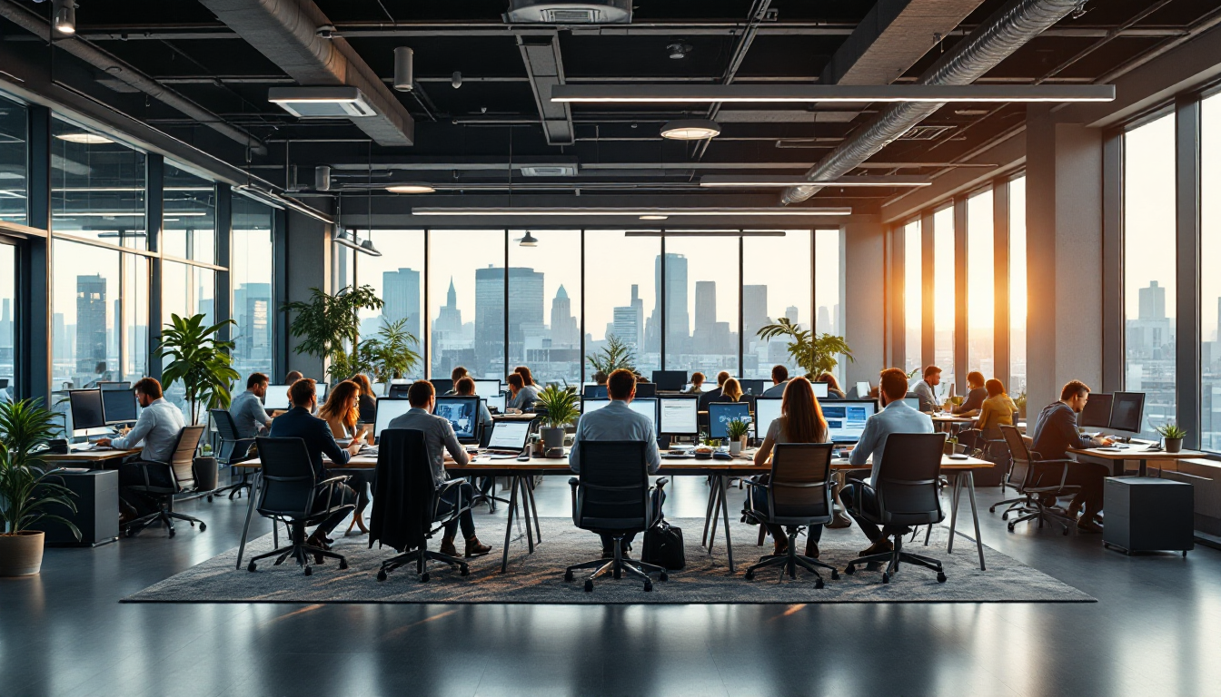 Zufriedene Geschäftskunden im modernen Büro - BCS Mobilfunk Kundenstimmen und Bewertungen
