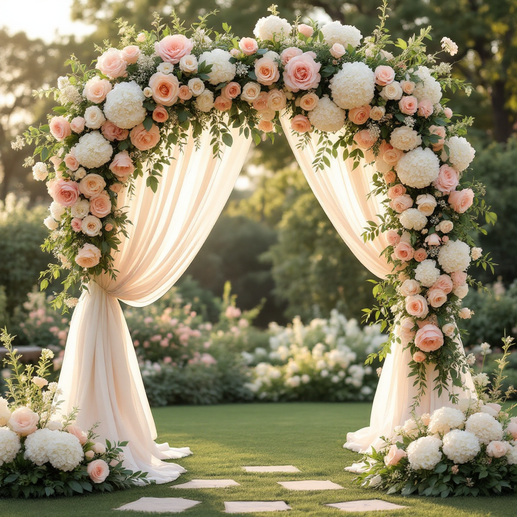Blush and cream ceremony arch