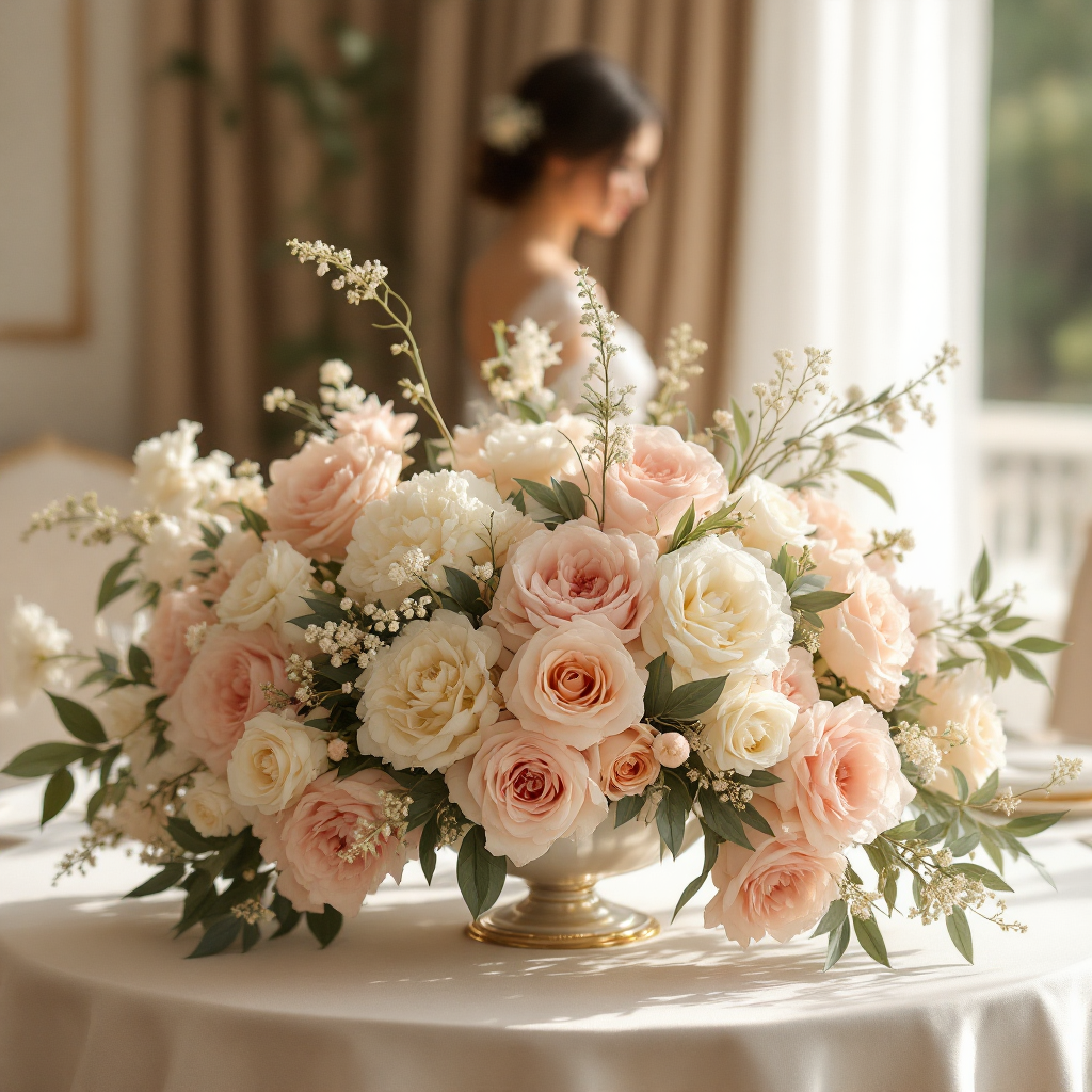 Blush and cream floral arrangement
